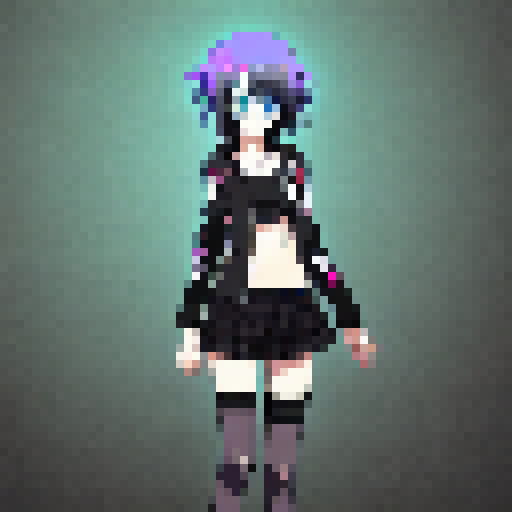 edgy girl, transgender whit heterochromia