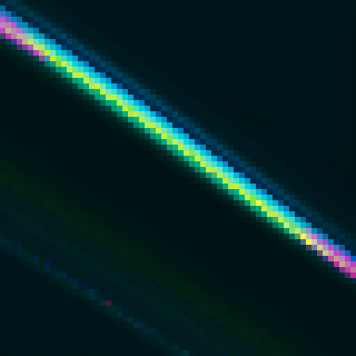 "Futuristic, pixelated spaceships with neon blue and yellow designs zoom through a digital landscape, leaving behind vibrant trails of light."