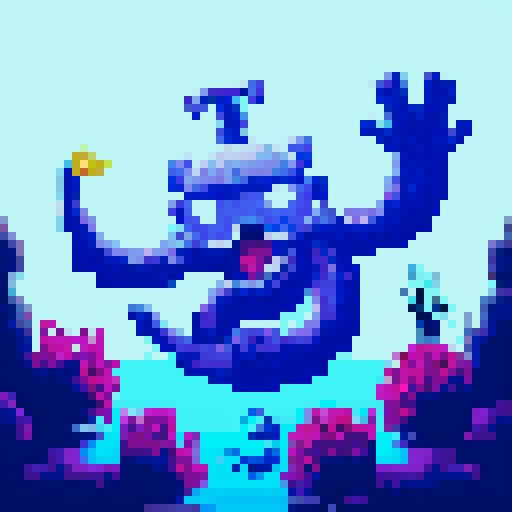 Underwater warrior versing the kraken 