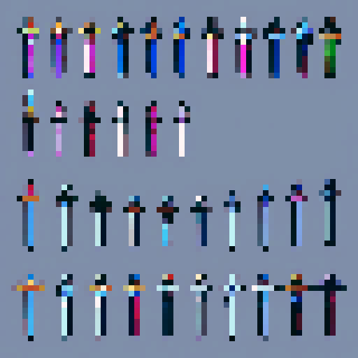 create 2d sword sprites
