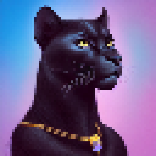 Generate an african female black panther in the skys
