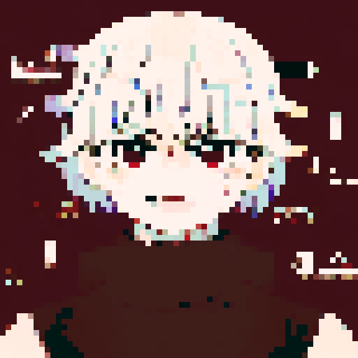 cute anime girl, character portrait, close up, cyber punk aesthetic, anime style, pixel art, in front of her computer, inside her room