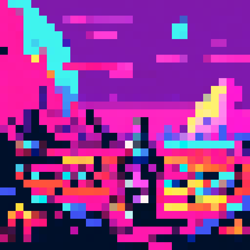 Astronaut exploring an alien landscape, colorful and detailed, retro video game style, vibrant colors, pixelated art style, high contrast, sRGB color space