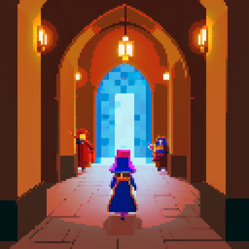 Hostile mages patrolling the hallways of an old castle