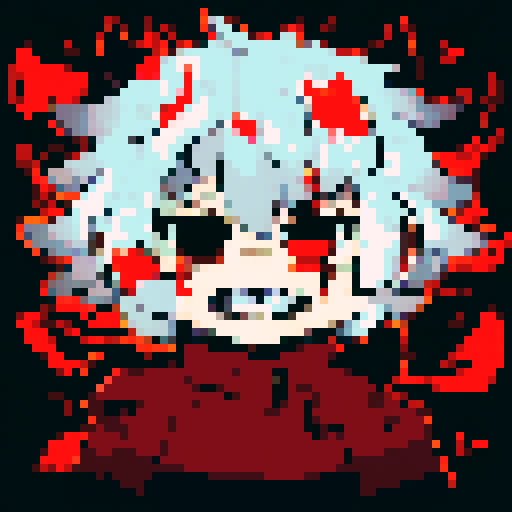 A bloody and savage werewolf with fiery eyes