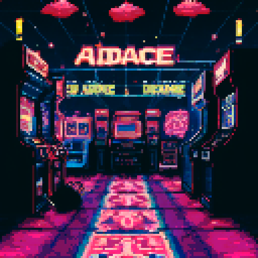 I want you to make a very detailed and big background for a landing page. The page is called Arcade Finance so it has to be of an Arcade and very broad