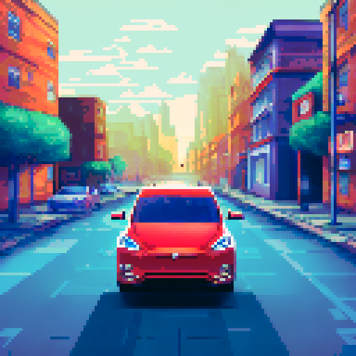 Photorealistic whole Tesla Cybertruck, centered, three-quarter view, right front wheel, clean background, realistic colors, pixel art style