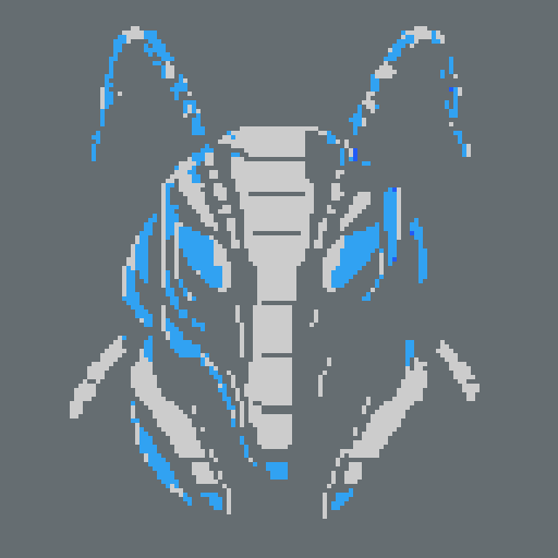 praying mantis helmet, retro 8-bit, intricate detailing, sharp angles, pixel art, 4 colors limit