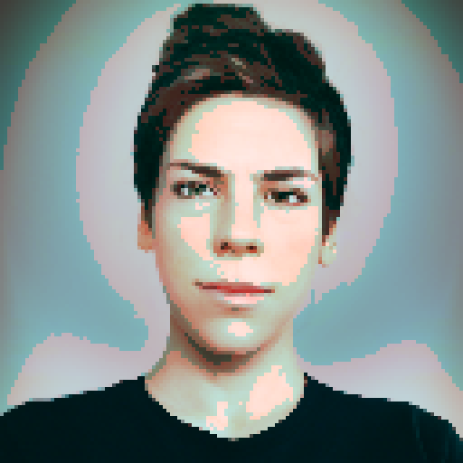 Lifelike pixel art portrait, profile picture