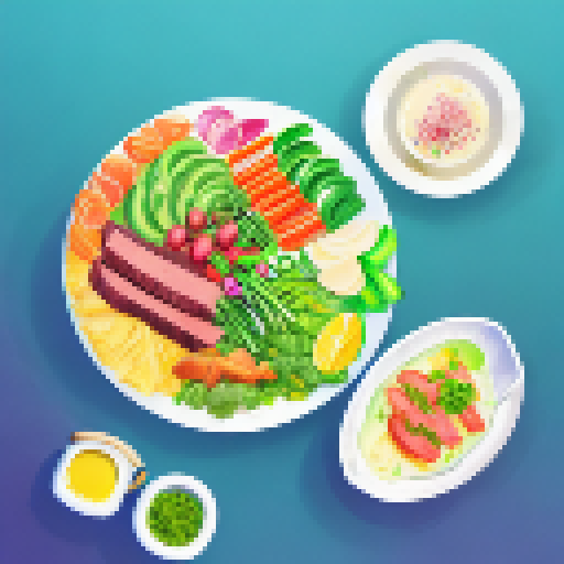 "Experience the vibrant world of NutriAndino's prepped meals with their transparent packaging, showcasing a colorful array of meats, carbs, veggies and nuts in a balanced harmony that's both delicious and healthy, all in a landscape portrait design that'll catch your eye."