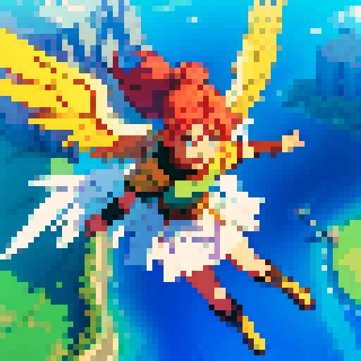 Sky warrior with bright wings