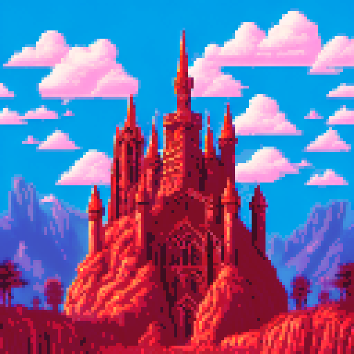 A giant gothic cathedral in the middle of a medieval village