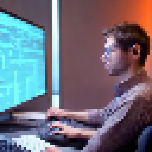 A frazzled programmer sits amid a tangle of wires and circuit boards, surrounded by glowing screens and stacks of books, as he feverishly types away at his keyboard, his eyes darting back and forth as he struggles to create the ultimate AI assistant.