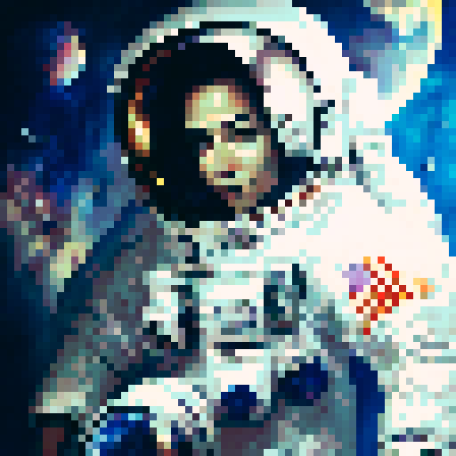 An astronaut in space overlooking the moon and holding in his hands a magazine with the title "Moon Mag". The image must be realistic, with accurate details.