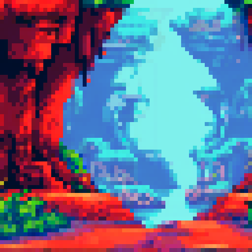 a macaque with no legs standing under a arch with water below in a canyon