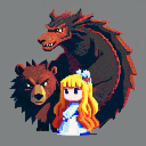 married couple, she is a dragon and he is a bear