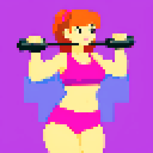 Create a vibrant woman doing gym