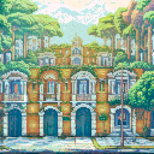 Mexico City multiple houses front view entire block