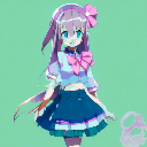 Blonde long hair, pink ribbon, bust up, large breasts, sailor uniform, school, blue eyes, smile, shy, blush, anime style