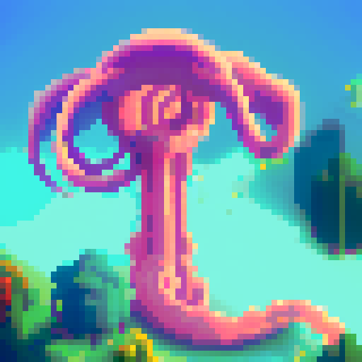 Tentacled creatures, busty anime girls, and neon colors collide in a pixelated hentai landscape.