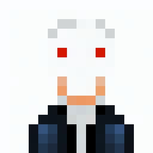 suit, tailored, black and white, sleek, minimalist, sharp lines, crisp edges, high contrast, iconic silhouette, 16x16 pixels, pixel art, close up, detailed stitching, button details, textured fabric, monochrome palette, bold shadows, small details, portrait, elegant, refined, timeless