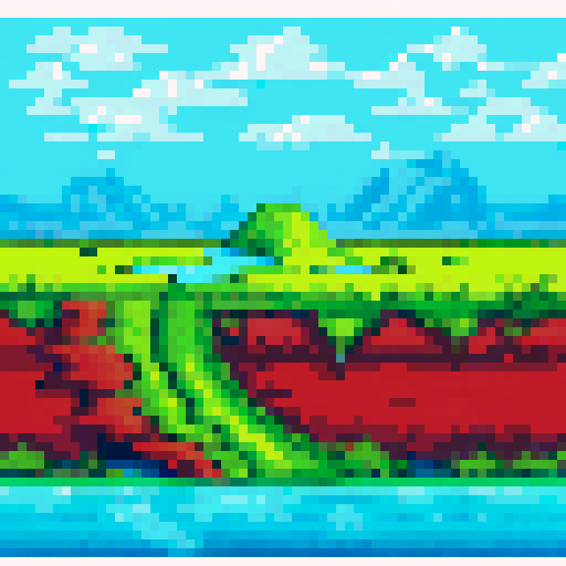 Dirt, rock, crater, grass