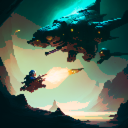 Christmas elf, green, grim, flying with jetpack, wielding a magical staff, surrounded by swirling emerald flames, in a fantastical RPG world