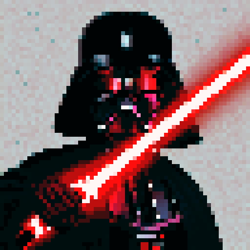 darth vader face close-up with red lightsaber
