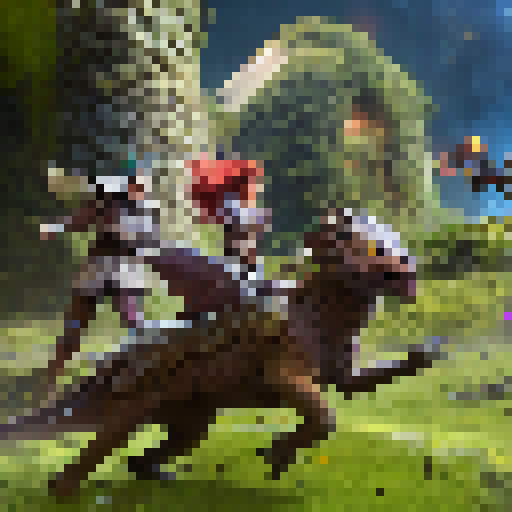 Three warriors, each with unique weapons and armor, sprint through a mystical forest, dodging giants and dragons as they race towards the safety of the enchanted castle in a thrilling game of Tag with a Twist.