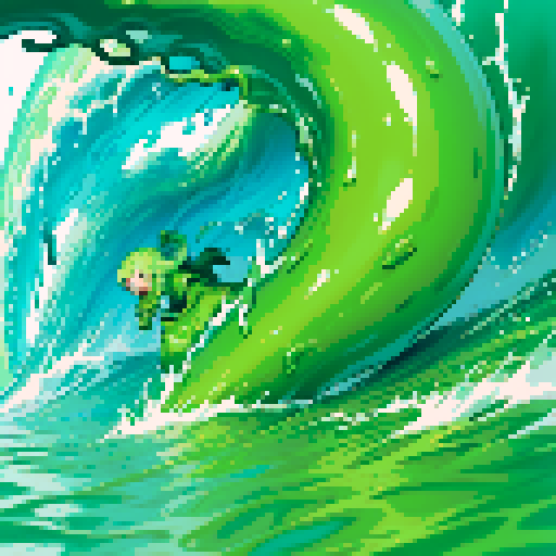 wave of slime, big wave of ooze, wave of goo, slime, goo, ooze, slimy, sticky, thick goo