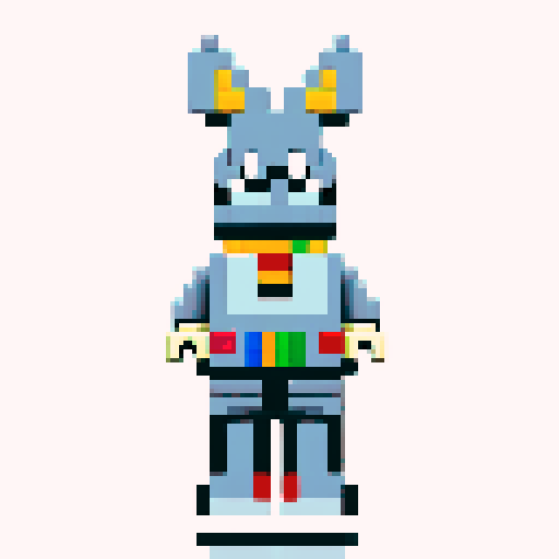 Bugs Bunny, pixelated, Lego, vibrant color palette, sRGB