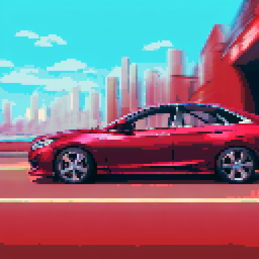 Photorealistic, centered Honada Accord in a three quarter view, right wheel in front, clean background, pixel art style with sRGB colors
