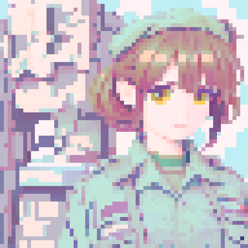 combat green uniform, army, cute girl, brown hair, brown eyes