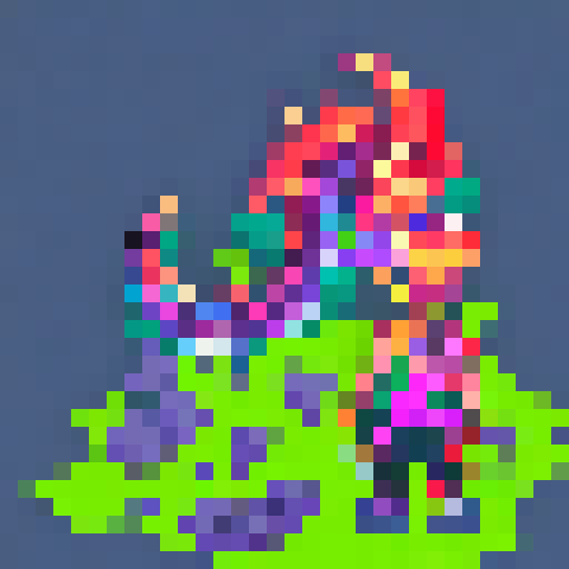 Neon-dragon-riding 80s teen, adorned in a patch-covered leather jacket, brandishing a glowing sword, ventures through a pixelated portal in a fantasy RPG landscape portrait.