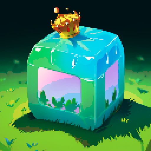 Gelatinous cube wearing crown