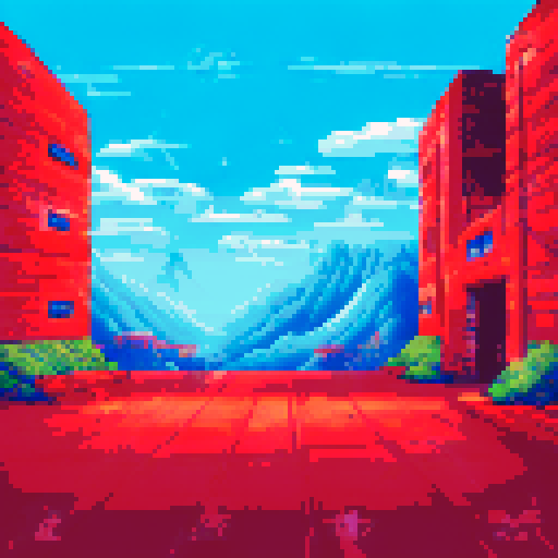 New Year's red background, with small green gifts