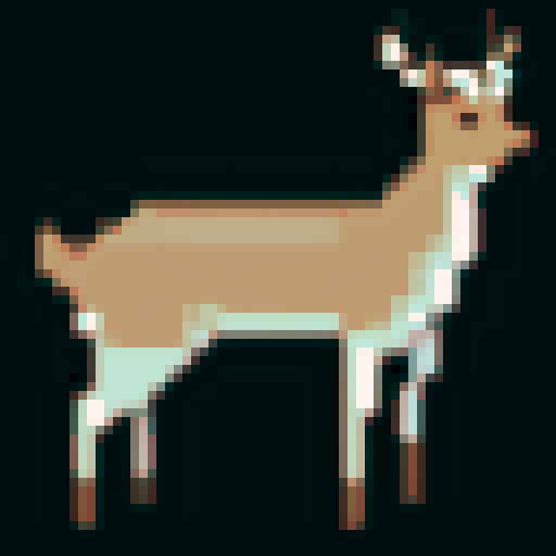 Image of same deer but drinking from a pond 