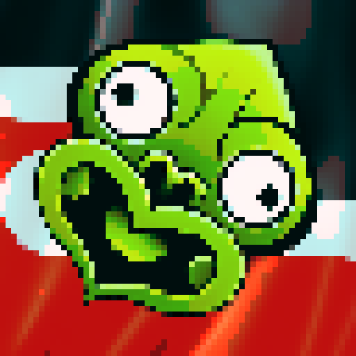 A twisted green Hei Tiki head, wide-eyed and contorted, exuding a mix of mischief and madness, stylized with bold lines and exaggerated features with māori flag in background
 