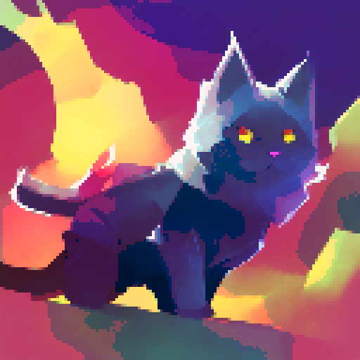 black cat with orange eyes, wandering through galaxies and space, surrounded by planets and comets