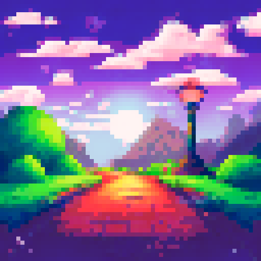 menacing retro lamppost, eerie glow, pixelated shadows, sRGB colors, darkened background, creepy landscape