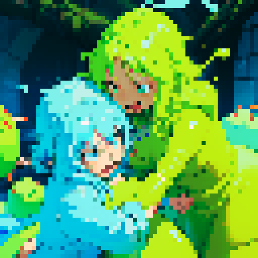 slime bouncing between people, slime slamming into people, slime hitting someone, slime flying at a person and slamming into their face