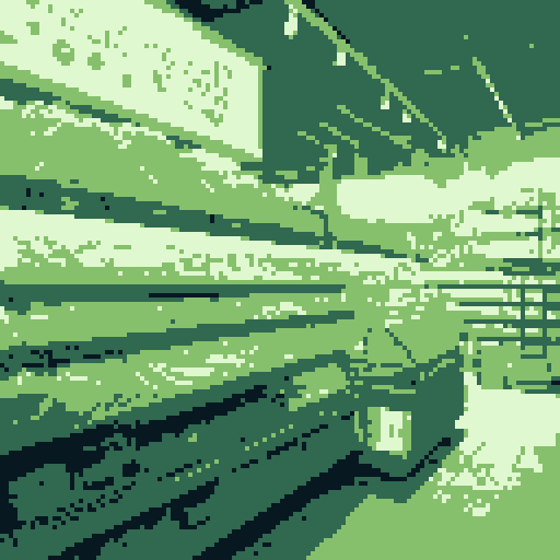 Busy shoppers pushing overflowing shopping carts, colorful cereal boxes lining the shelves, fluorescent lights casting a glow, and a nostalgic checkout counter filled with candy bars and magazines