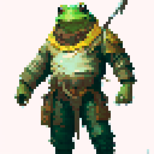 frog warrior, sprite, no background