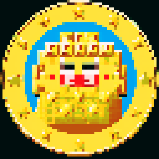 gold coin in Mario game style
