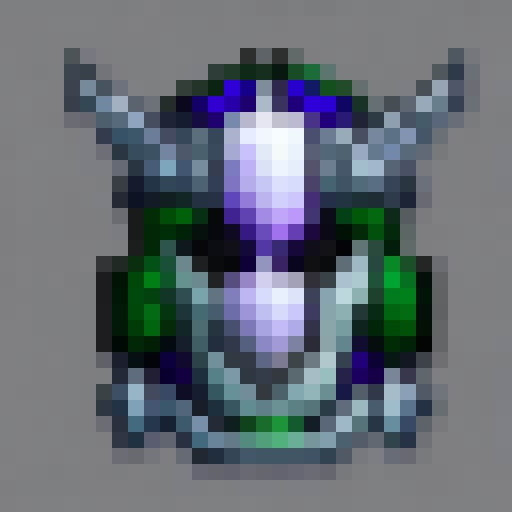 warlock helmet, green and purple void energy