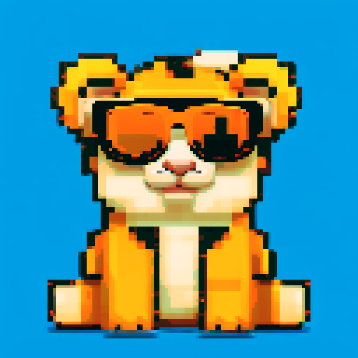 Tiny, orange and black stripes, fluffy ears, curious eyes, wearing sunglasses, jungle background