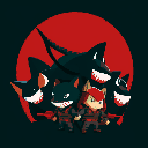 The background is red and black, and three villain faces—a shark, a rat, and a fox—and their troop, ready for war, are at the bottom of the image.

