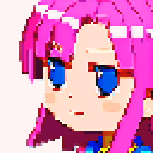 pink dress, tileset, game icon, pixel art, sRGB, close up