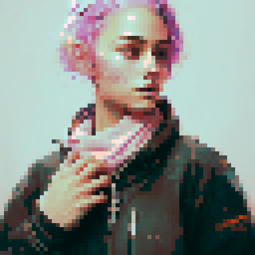 The girl wearing a pink hat