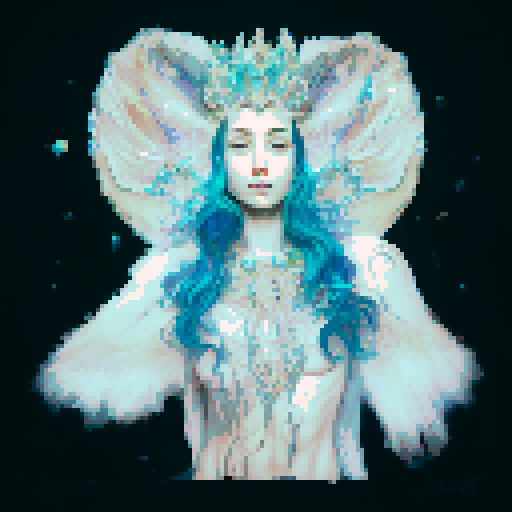 Create a close-up image of a mermaid with a crown in a medieval dark style, with her face partially submerged underwater. Half of her face is above the water's surface, revealing her beautiful features. The crown should have an ethereal, shimmering quality, adding to her majestic presence.